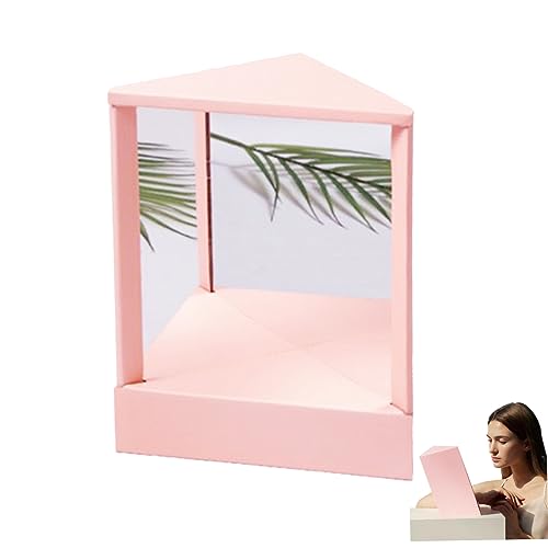 Makeup Mirror 7.28x6.89x8.66 inch Triangular Fixed Non-reversing Mirror Desktop Standing Inverted Mirror Cosmetic Mirror for Inverted Mirror Pers