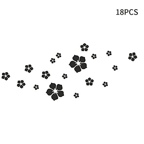 MVPACKEEY 18pcs Acrylic Mirror Wall Sticker Decal 3D Flower DIY Wall Decoration for Home Living Room Bedroom Decor (Black)