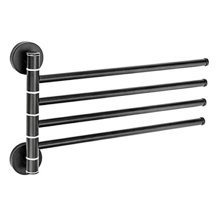 HIGOH Towel Racks, Towel Rail for Bathroom,Stainless Steel Rotating Hand Towel Holder,Bathroom Wall Mounted Bath Rail Hanger Towel Holder 2/3/4/5