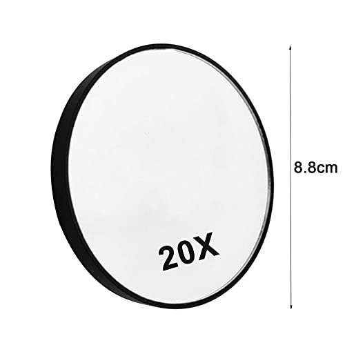 gofidin Makeup Mirror Round 20x Magnifying Mirror with Two Suction Cups for Easy Mounting Remove Acne pores Cosmetics Tool