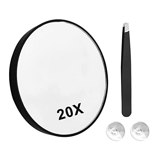 Magnifying Mirror, Compact Mirror Makeup Mirror with 20X, Travel Mirror Magnifying Suitable for Applying Eyeliner, Mascara, Grooming Brows, Makeu