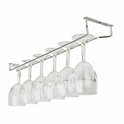 bluesees Wine Glass Racks, 10.6 Inch Wine Glass Holder-Stainless Steel Chrome Under Cabinet Wine Rack Glass Holde - Air Drying System Freestandin