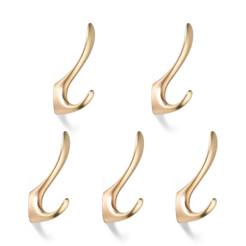 SARIHOSY Wooden and White Coat Hooks Wall Mounted, Wooden Shelves with Hooks, Coat Knobs Wooden White Pegs for Wall, Oak Coat Hooks Wall Mounted