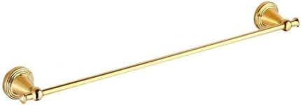 XHALERY Bathroom European-Wide Copper and Gold Towel Rack Bathroom Towel Bar Towel Rack Single Rod Drawing Process Tower Hanger/60Cm
