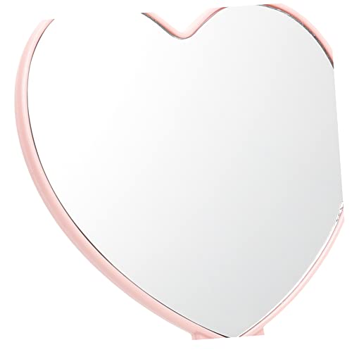 FOMIYES 5pcs handle mirror mini mirrors mirror handheld mini vanity mirror pink heart shaped mirror cosmetic hand mirror bedroom mirror plastic h