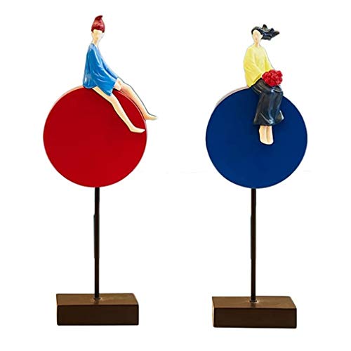 n/a Couple Character Sculpture Decoration, Living Room Study Wine Cabinet Handmade Resin Portrait Artwork Wedding Home Decoration Gift