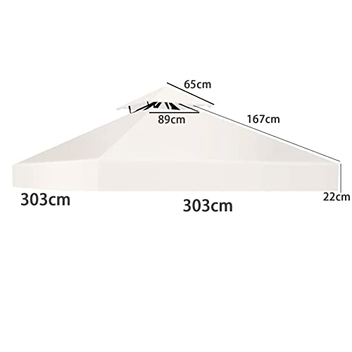 Gazebo Canopy Replacement Covers 3x3m,Outdoor Garden Gazebo Waterproof Canopy,With Double decker roof gazebo cover,Patio Replacement Tent Top Can