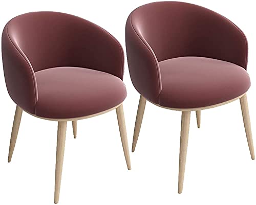 Flannel Kitchen Chairs Set Of 2 Lounge Living Room Corner Dining Chairs Upholstered Cushion and Metal Legs (Color : Grey)