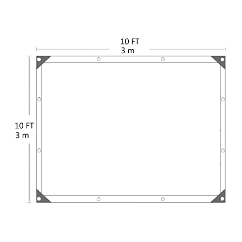 HH-LIFE Black Sun Mesh 80% Sunblock Shading Net with Grommets Shade Cloth for Greenhouse, Parking Shed, Garden Yard or Kennel (10x10ft/3x3 M)