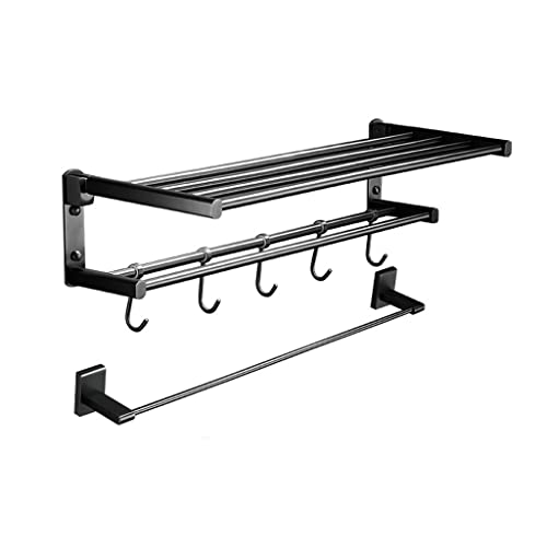 HIGOH Towel Racks,Towel Rail for Bathroom,All Copper Solid Hand Towel Holder,Simple Modern Bathroom Shelf,Toilet Toilet Towel Rail/Folding Towel