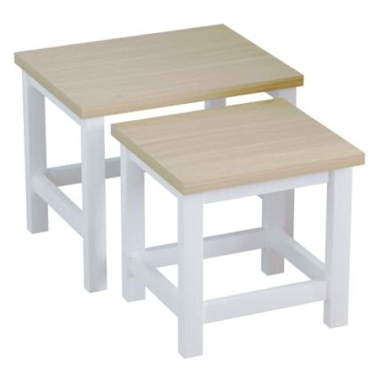Amazon Brand - Movian Rectangular Nesting Tables, White, 40 cm D x 50 cm W x 42 cm H