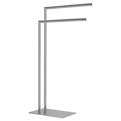 Sealskin Tube Towel Rack Freestanding, Stainless Steel, White, 45.5 x 81 x 19.7 cm