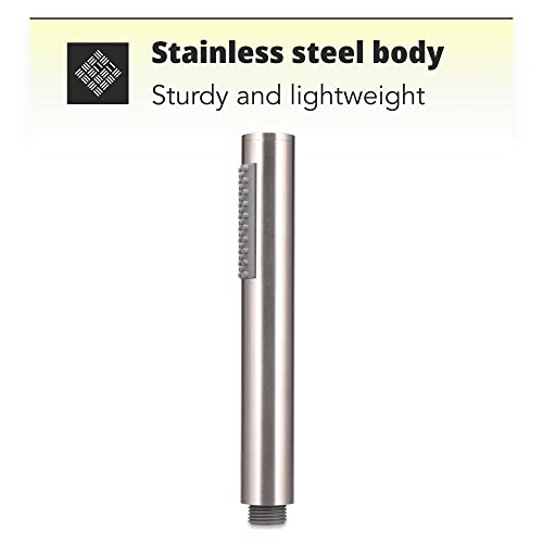 H&S Shower Head Universal Bath Shower Handheld Pencil Handset High Pressure Single Function Stainless Steel, chrome, 1644 blue