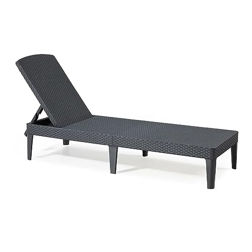 Keter Allibert Jaipur Sun Lounger with Cushion, graphitegray, 58 x 187 x 29 cm