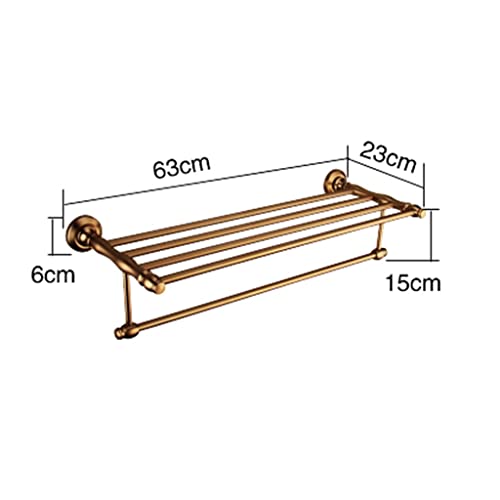 HIGOH Towel Racks, Bathroom Towel Rack Wall Mounted Towel Holder,European Style Antique Towel Rack Bath Towel Holder,Space Aluminum Retro Copper