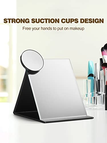 Macaki 20X Magnifying Mirror with 2 Suction Cups, 8.8cm Magnified Makeup Mirror and Slant Tweezers,1PCS,Black