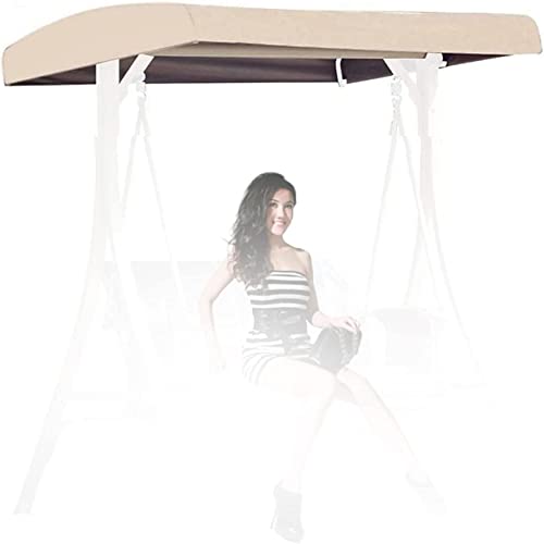 Garden Swing Seat Canopy Replacement, Swing Canopy Cover 3 Seater, Waterproof Swing Chair Top Cover Roof Sun Shade Sun Lounger for Outdoor, UV Re