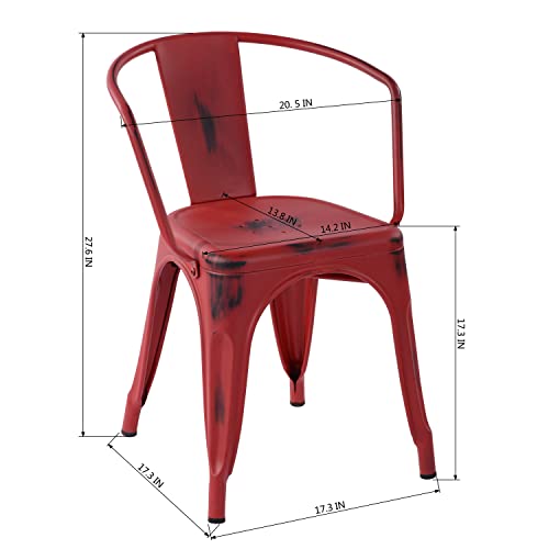 FurniutreR Dining Chair, Metal Rubber, Red
