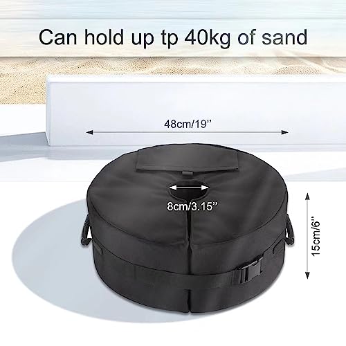 Flagest Parasol Base Weights Bag, Heavy Duty Umbrella Sand Base Up to 88lb,Side Opening Sturdy Sunshade Base Stand Sandbags,Outdoor Parasol Weigh