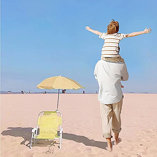 Syfinee Kids Beach Folding Chairs with Parasol,Outdoor Beach Recliner Garden Sunloungers Multifunctional Portable Deck Chairs for Children
