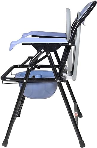 CNAOHGHN Stool for Elderly, Toilet Chair, Padded Seat with Extra Wide Ergonomic Seats, Stainless Steel Safety Frames for Easy Transfers