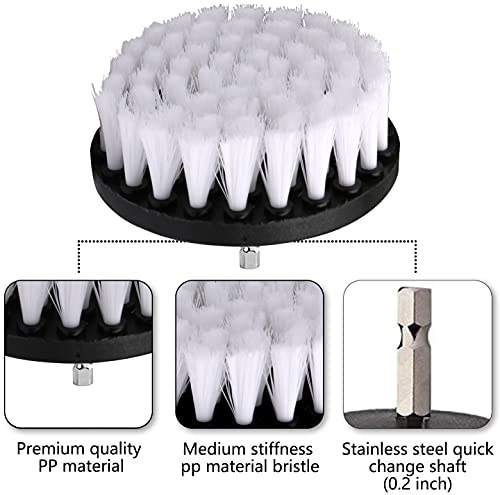 Brush Attachment Drill Set 5 Pieces Drill Brushes Attachment Cleaning Brush Rim Brush Scrubber Cleaning Brush Kit for Rims, Bathtub, Tiles, Kitch