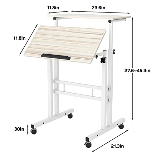 sogesfurniture Height Adjustable Stand up Desk Computer Stand Desk Home Office Desk with Standing and Seating,Maple BHUS-101-MP