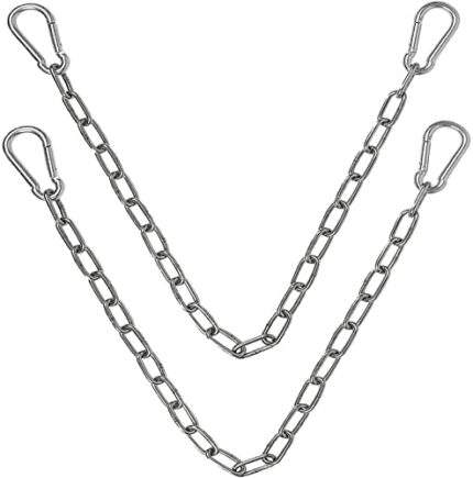 VANROUG Hammock Hanging Chain 2PCS Porch Swing Chain Hanging Chair Chain with 4 Carabiners Hammock Chair Hardware for Indoor Outdoor Playground H