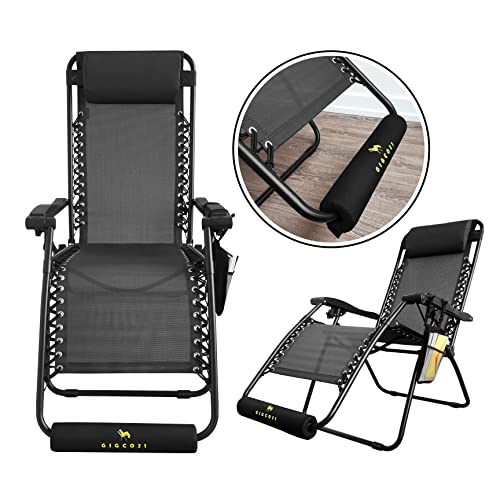 Gigco21 Zero Gravity Footrest Cushion 3" x 16", Indoor/Outdoor, Waterproof/Slip Proof - with Chair Side Bag