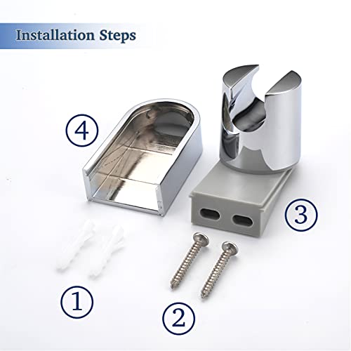 Shower Head Holder, FUYIOCN 360° Adjustable Angle Shower Holders,Shower Head Holder Replacement,Hower Wall Mount for Bathroom