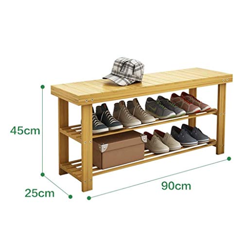 JYDQM 3-Tier Shoe Rack Bench Shoe Organizer, Storage Shelf, Load Bearing 220 Lbs