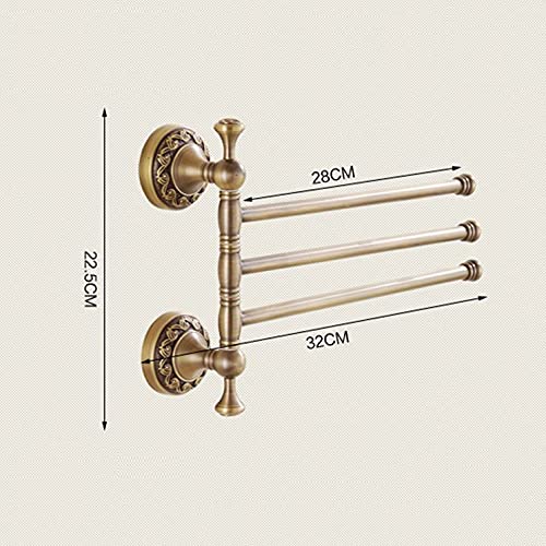 HIGOH Towel Racks, Towel Rail for Bathroom,European Copper Hand Towel Holder,Toilet Towel Bar,Bathroom Antique Rotate Towel Bar Antique Activitie
