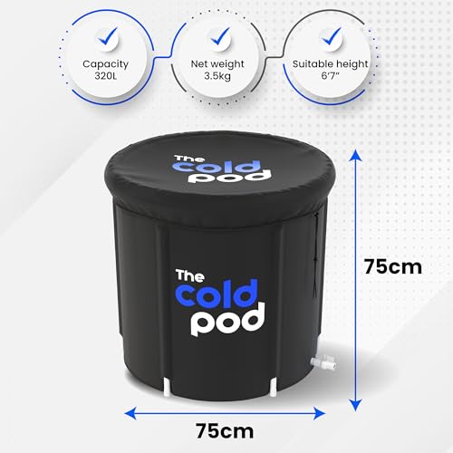 Ice Bath Tub Outdoor with Lid: 320L Cold Water Therapy Tub for Recovery and Cold Plunge, 4 Layers Portable Pool