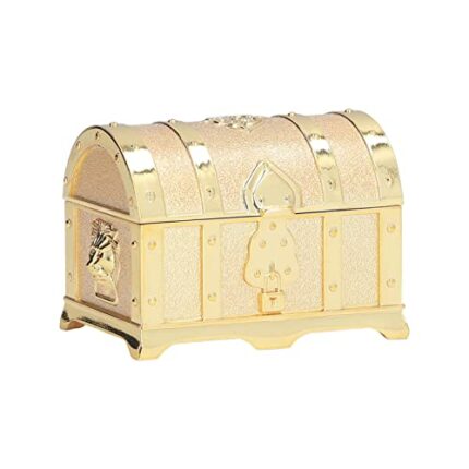 Hapivida Vintage Jewelry Box, Mini Retro Jewelry Storage Box Treasure Chest Boxes, Mini Golden Antique Decorative Zinc Alloy Storage Chest Jewelr