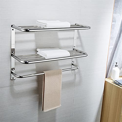 HIGOH Towel Racks,Bathroom Towel Rack Wall Mounted Towel Holder,Hotel Stainless Steel Towel Rack,3-Story Bathroom Bathroom Shelves,Towel Rack Sta