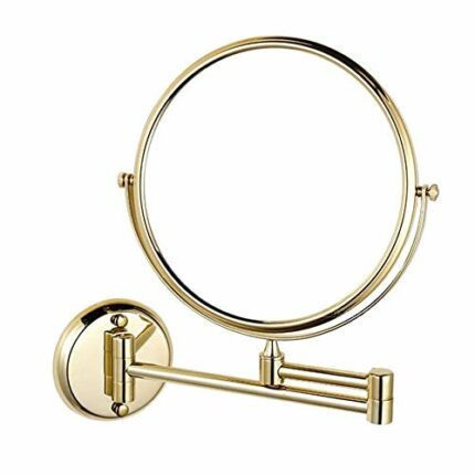 QUANJJ Shaving Wall Mounted Makeup 8-inch Two-Sided Swivel Wall Mounted, Extending Folding Bathroom Shaving Cosmetic Make Up -3X Magnification Go