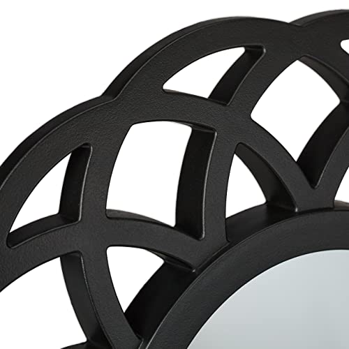 Relaxdays Set of 3 Mirrors, Round, Decorative, Ø 26 cm, Wall Mounted, Plastic Frame, Lounge, Bedroom & Hallway, Black, Glass