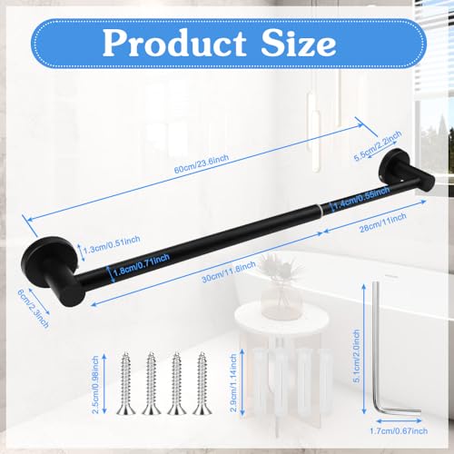 KITERI Adjustable Towel Rail 11.8 to 22.6 Inch Stainless Steel Towel Shelves Wall Mounted Towel Holder Towel Bar with Screws and Wrench for Kitch