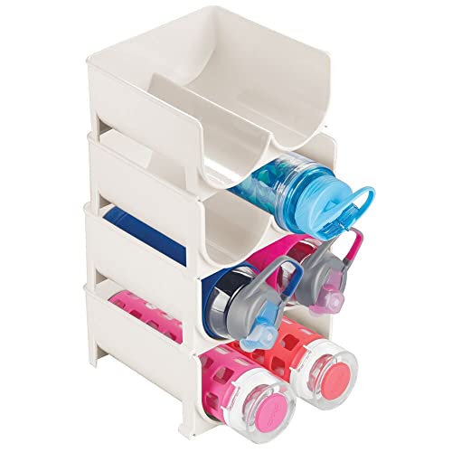 mDesign Set of 4 Modern Bottle Holder – Stackable Water Bottle Holder for Various Drink Bottles – Stylish Kitchen Accessories Set for The Kitchen