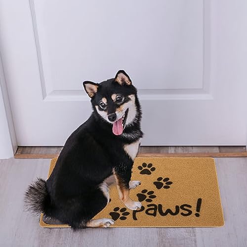 MUGANYI Natural Coir Rubber Welcome Doormat - Easy Clean Non-Slip Front Door Mat for Indoor or Outdoor Entrance 17" x 29", Letter Footprint Patte