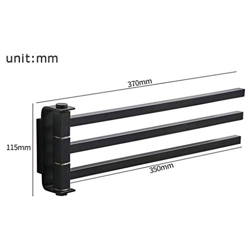 RSOCHS Rotating Towel Rack - Bathroom Rack Activity Towel Bar(Black)