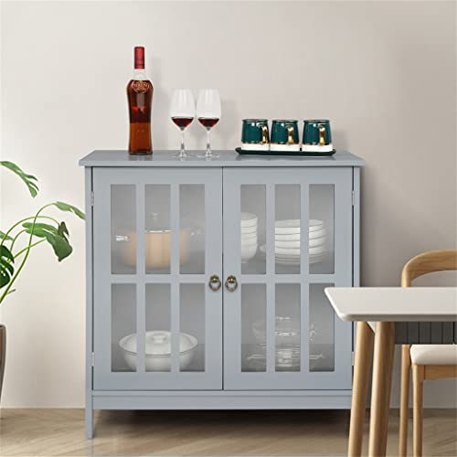 DSHGDJF Buffet Sideboard Entryway Serving Storage Cabinet with 2 Doors 80x36x80cm Disassembly Inner Compartment Mdf Gray