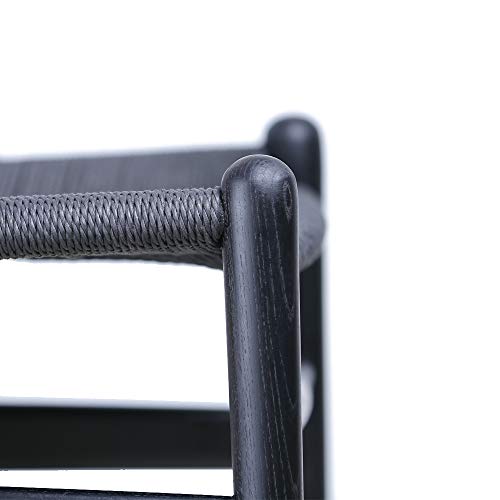 Tomile Dining Chair Y Chair Solid Wood Dining Chairs Rattan Armchair Natural (ash wood black)