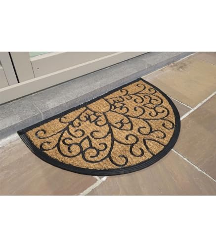 oKu-Tex Design 3 Coconut Door Mat Semi-Circular 45 x 75 cm