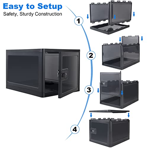 Lockable Box, Clear Lockable Storage Box for Food,Tech and Home Safety, Medicine Lock Box for Safe Medication,Lockable Storage Bin, Tablet Phone