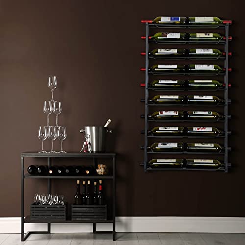 FLstudio Wall Mount Wine Rack - Metal Wine Storage Organizer Wall Mounted Wine Holder for 20 Wine Bottle Display