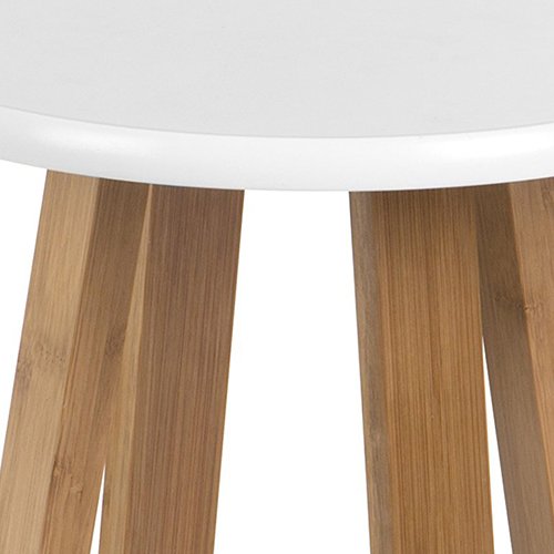 Premier Housewares Bamboo Kitchen Stool Wooden Bar Stool Round Kitchen Stools Bar Stools Bar Stool Stool Chair Wooden Stool White 43H x 30W x 30D