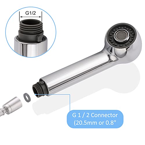 Hibbent Kitchen Taps with Pull Out Spray Replacement, 2 Function Kitchen Sink Faucet Sprayer Head, Bathroom Faucet Head Replacement Part Kitchen