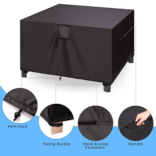 NESIFEE Garden Furniture Covers Waterproof Square Patio Table Cover Bistro Set Cover Windproof Breathable 420D Oxford Cloth for Outdoor Patio Fur