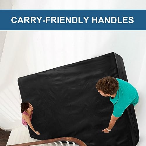 Mattress Bag for Moving Double Bed(US Full Size)with 4 Handles for Easy Moving, Waterproof Mattress Storage Bag, Double Zippers Reusable Heavy Du